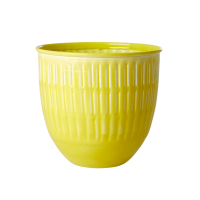 Yellow Metal Flower Pot By Rice DK